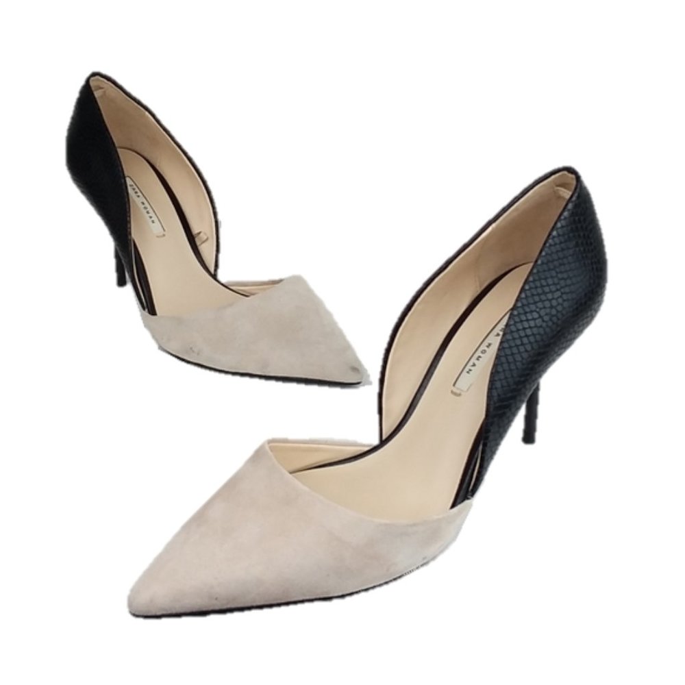 Zara Women D'Orsay Snakeskin Pointed Toe Heels